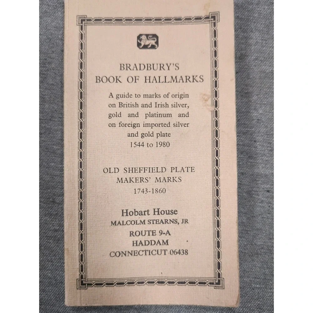 1980 Edition Bradbury's Book of Hallmarks: Guide to Marks of Origin Makers Marks